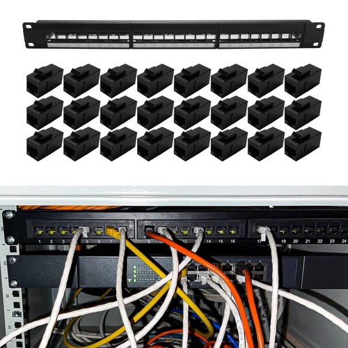 Passage rack armoire 19--1U, panneau de brassage CAT6 24 ports, contact RJ456392 - Photo 8/8