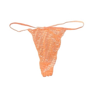 SKIMS Size 2X Peach Orange Logo Thong Panty PN-THG-0939 NWT Velour / Velvet