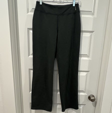 Lands' End Women's S Gray Solid Ankle Leggings Stretch Pockets Elastic Waist