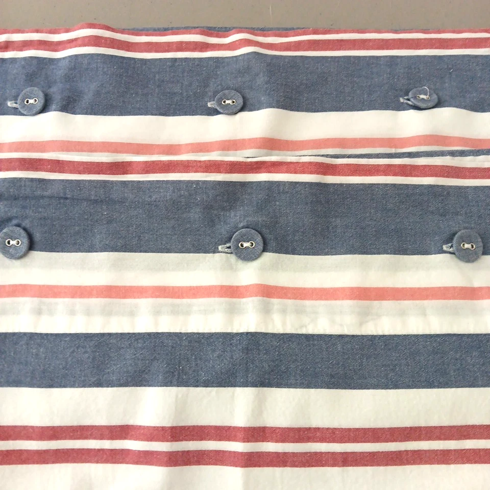 2 Ikea Smalstakra Pillowcases KING Cotton Red White Blue Button Closure Nautical - Image 2 of 4