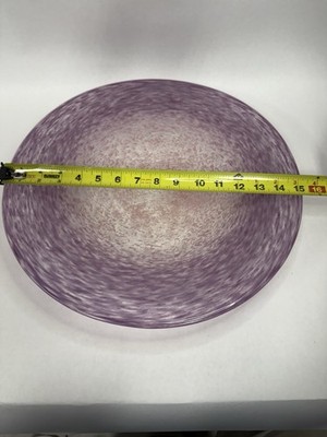 Charles Schneider France Signed Art Glass Bowl 15  Purple Spatter French B31