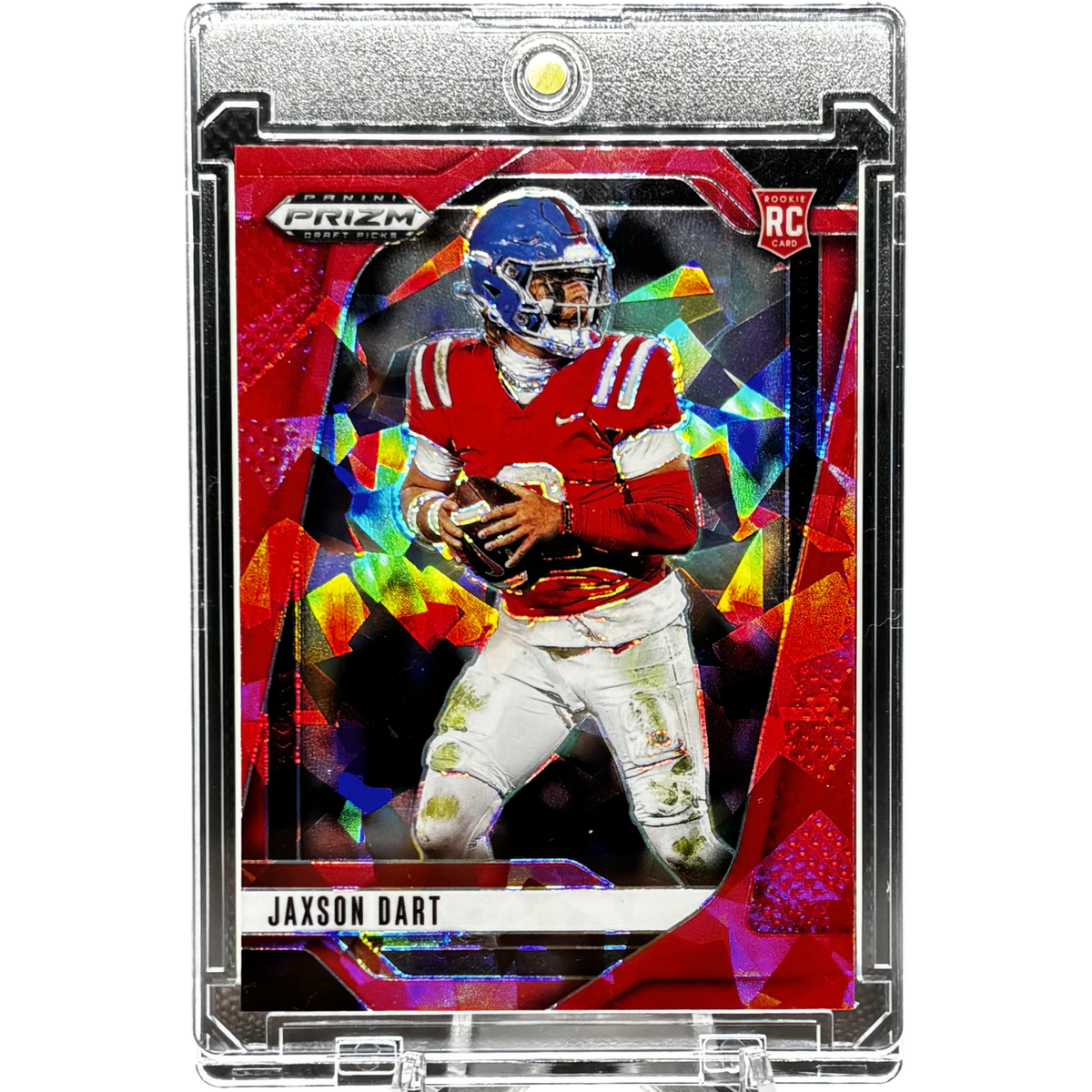 Jaxson Dart RARE ROOKIE RC RED SHOCK REFRACTOR INVESTMENT CARD