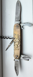 VINTAGE DEPOSE Biking Cycling Rugby Football Pradel 6 BLADE POCKET FOLDING KNIFE