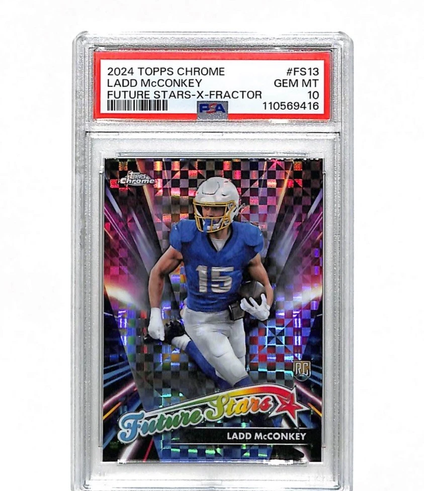 Ladd McConkey Topps Chrome Future Stars #FS13 X-Fractor