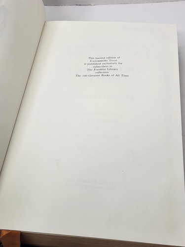 CANTERBURY TALES Geoffrey Chaucer FRANKLIN LIBRARY Hardcover LEATHERBOUND 1974 - Picture 15 of 24