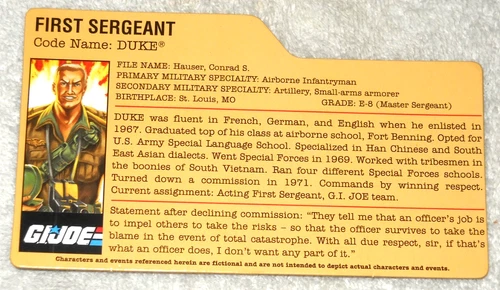 2007 Duke - GI Joe file card