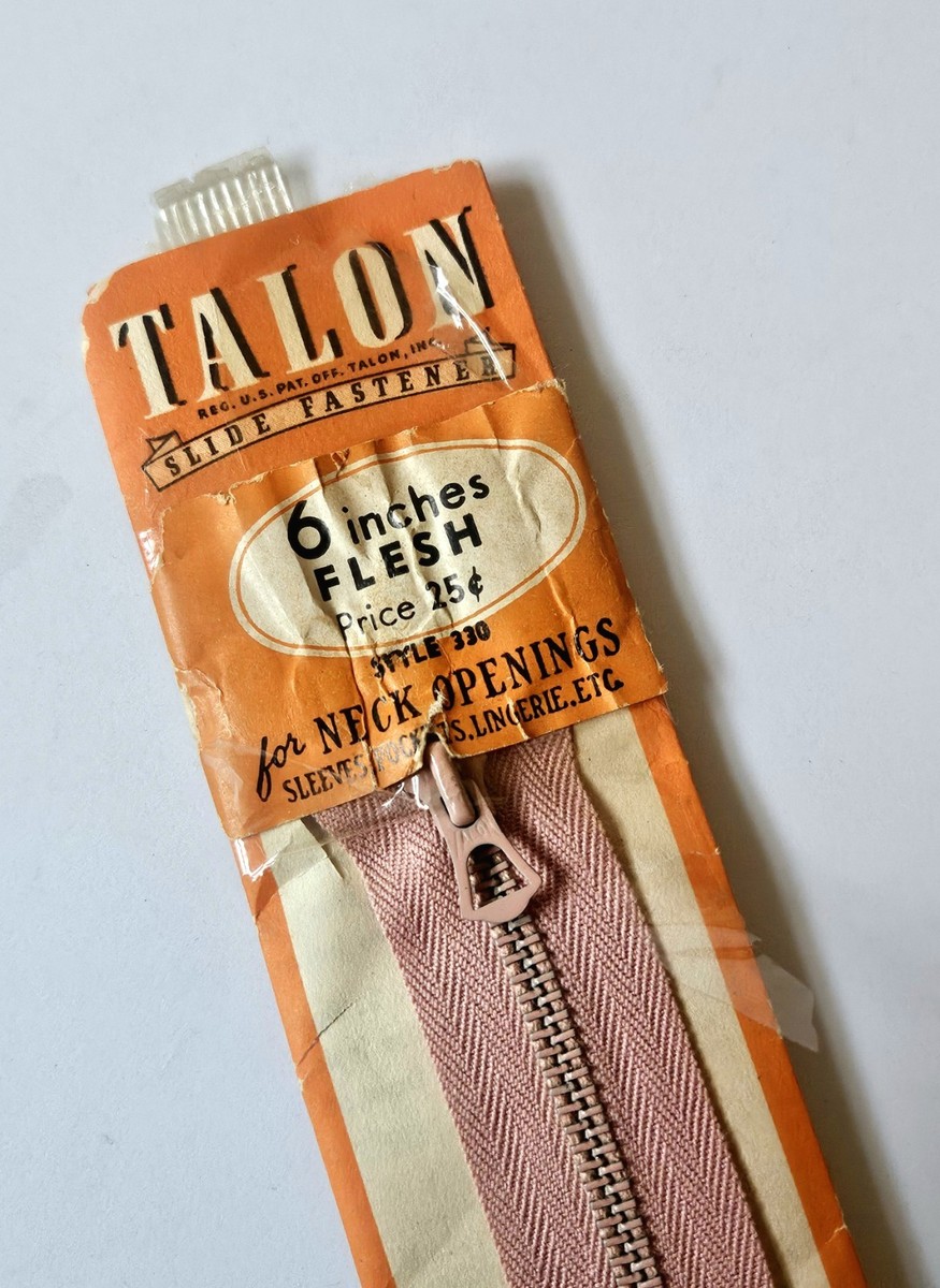 Vintage 1940s Talon Zipper Slide Fastener Pink Bell Pull NOS | eBay