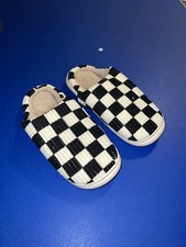 Womens Racing Checkered Flag Comfy Slippers Size 40-41 New