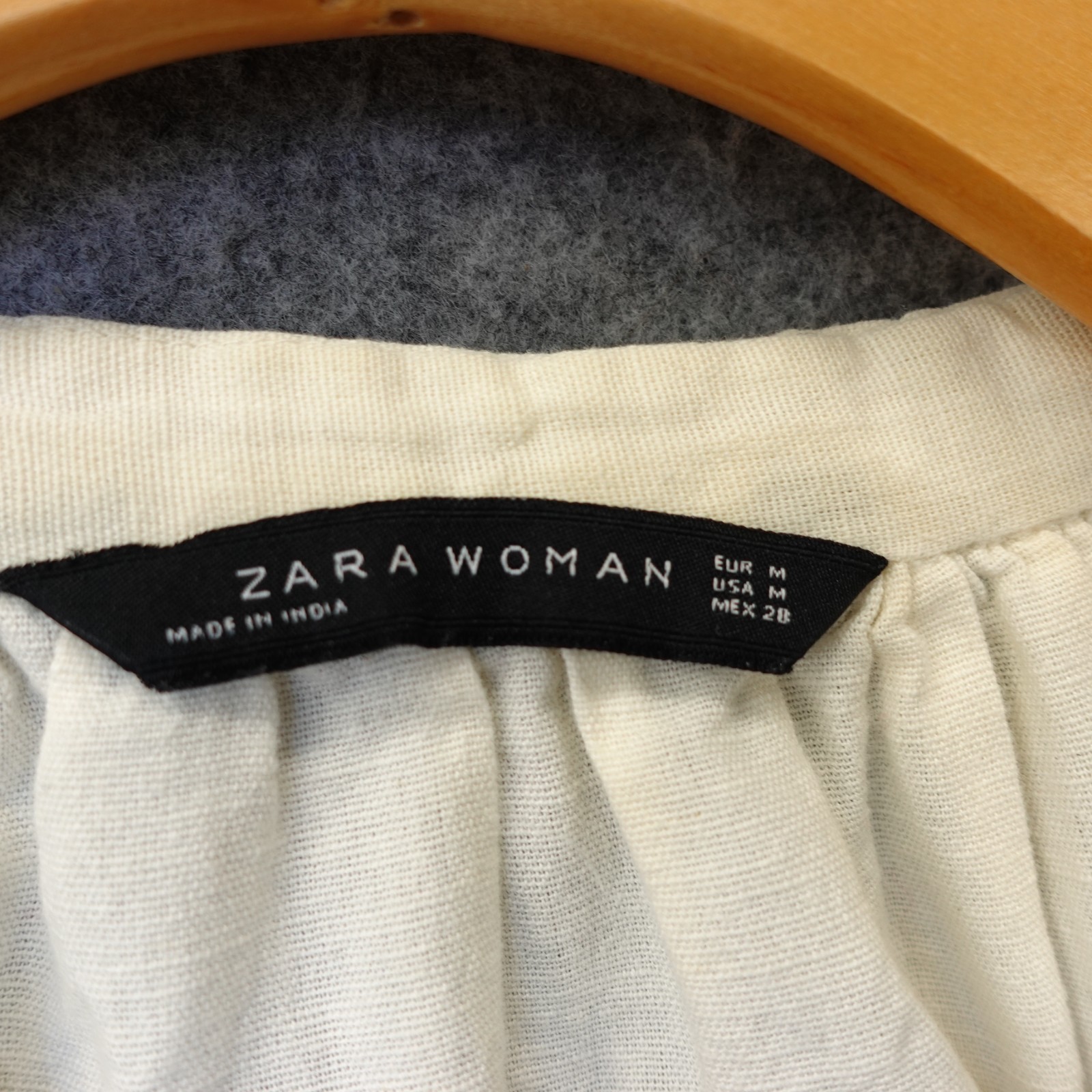 Peasant Linen Blouse Womens MEDIUM Cream Red Floral Embroidered Boho Folk ZARA thumbnail 3