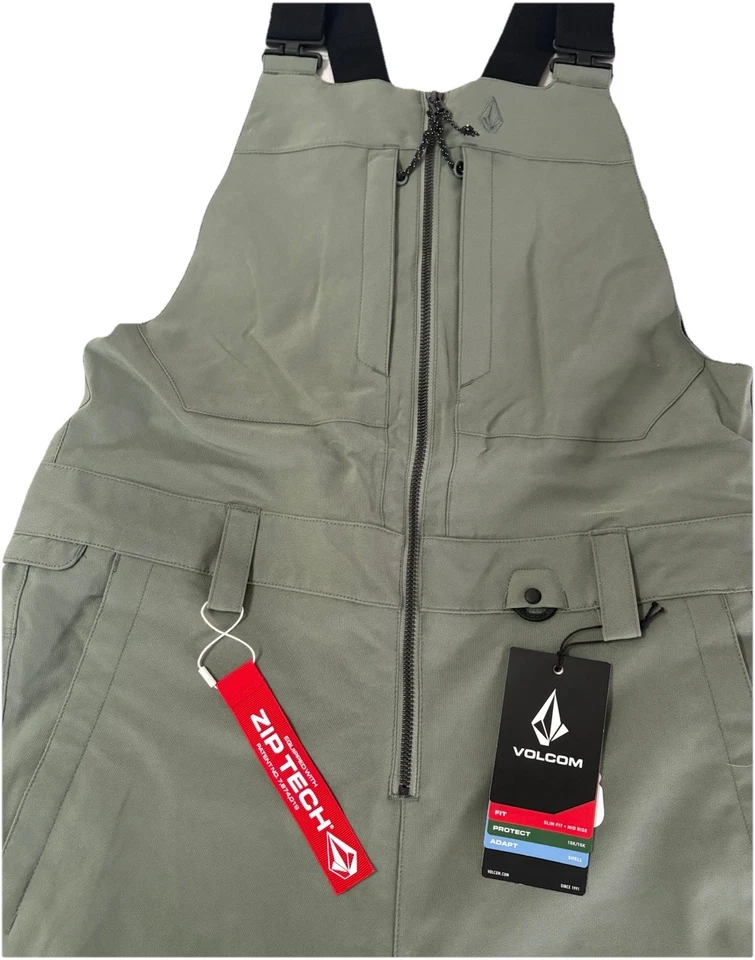 Nuevo con etiquetas Volcom Mujer’s Pequeño Swift Babero Elastizado Mono Pantalón de Nieve Verde Liquen Foto 4 de 4