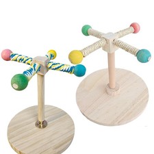 Portable Tabletop Bird Perch Interactive Rotation Training Bird Toy for Birds