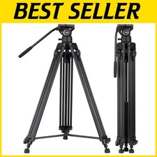 72" Heavy Duty Aluminum Video Tripod System with K3 Fluid Head - Stable Design