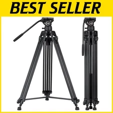 72" Heavy Duty Aluminum Video Tripod System with K3 Fluid Head - Stable Design