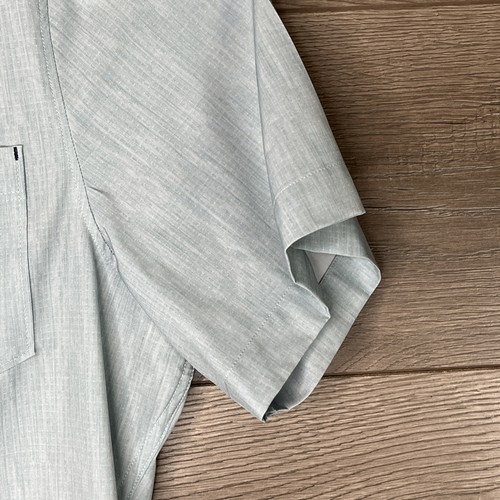 7Diamonds Shirt Mens Large Blue Green Heather 4 Way Stretch Button Up Short Slv - Picture 4 of 8