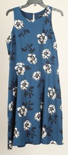Banana Republic Dress Women’s 10 Blue White Floral A Line Sleeveless Lined