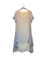 NWT Simply Couture Woman’s Fairy Core Lagenlook Grey & Ivory Dress Size Small
