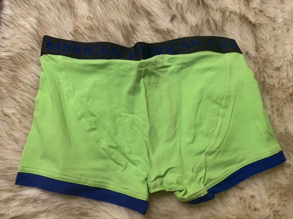 Calzoncillos boxer American Eagle para hombre retro talla mediana verde azul mezcla de algodón nuevos sin etiquetas Foto 3 de 3