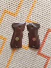 Original Vintage Factory Smooth Wood Medallion Grips - Browning Dba 380 Pistol