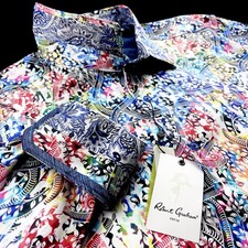 Robert Graham Geometric Floral Paisley Colorful Print Sport Shirt 2XL 198