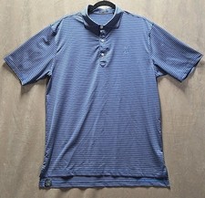 Turtleson Alothia Club Golf Polo Shirt Mens Size Large Blue Gold Striped