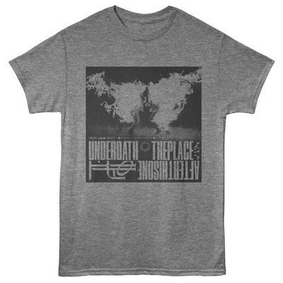 UNDEROATH T-Shirt Adult Music Two Guys Flames Heavy Metal Graphite Heather