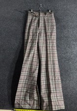 1970s Gangbusters Wool Plaid Bell Bottom Pants Womens 26x33 colorful Talon