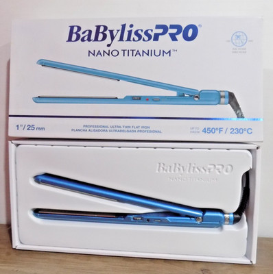 NEW!~BABYLISS PRO NANO TITANIUM ULTRA THIN 1''/25mm FLAT IRON *model bnt4072tuc*