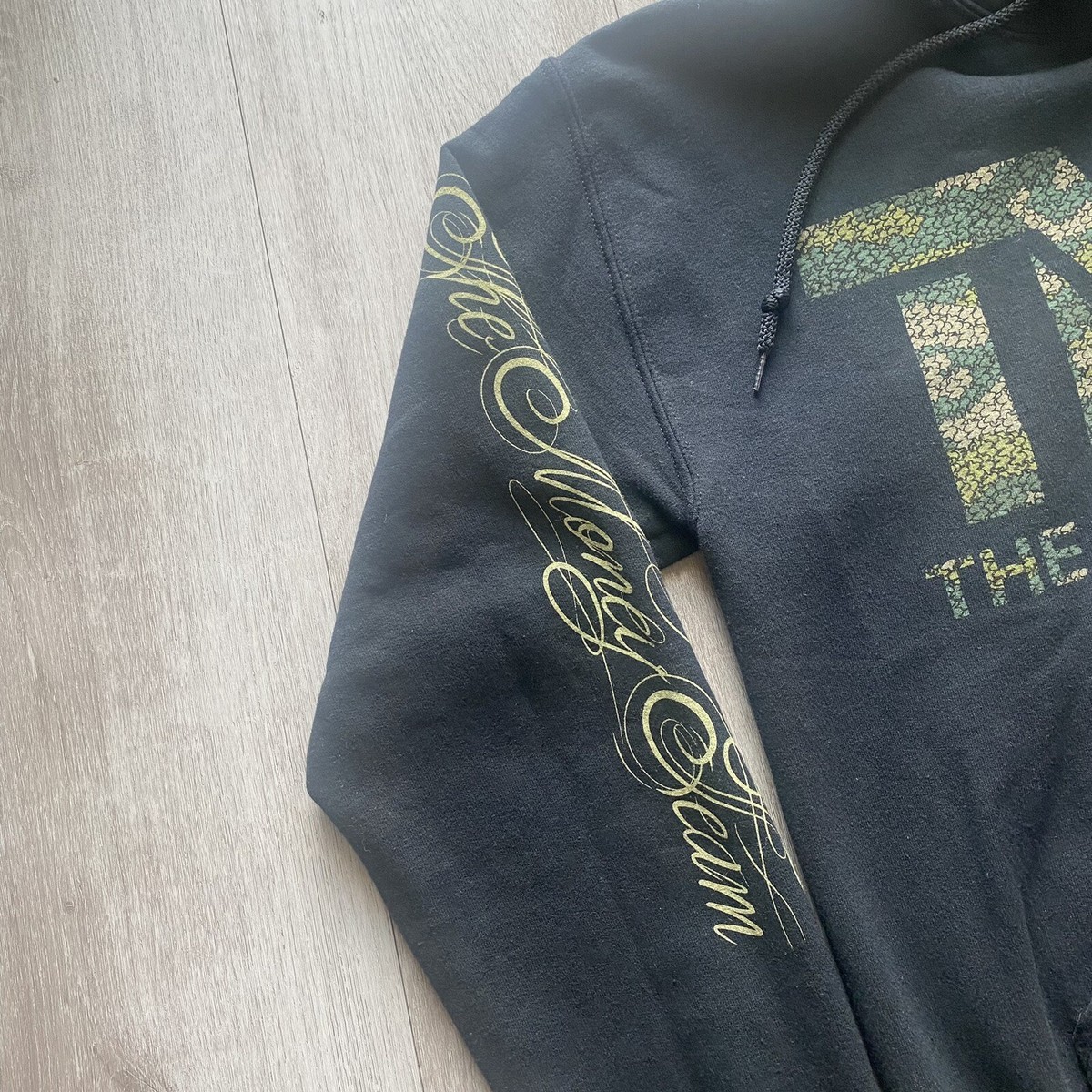TMT The Money Team Floyd Mayweather Jr. Hoodie Black Green Camo Faded Size S