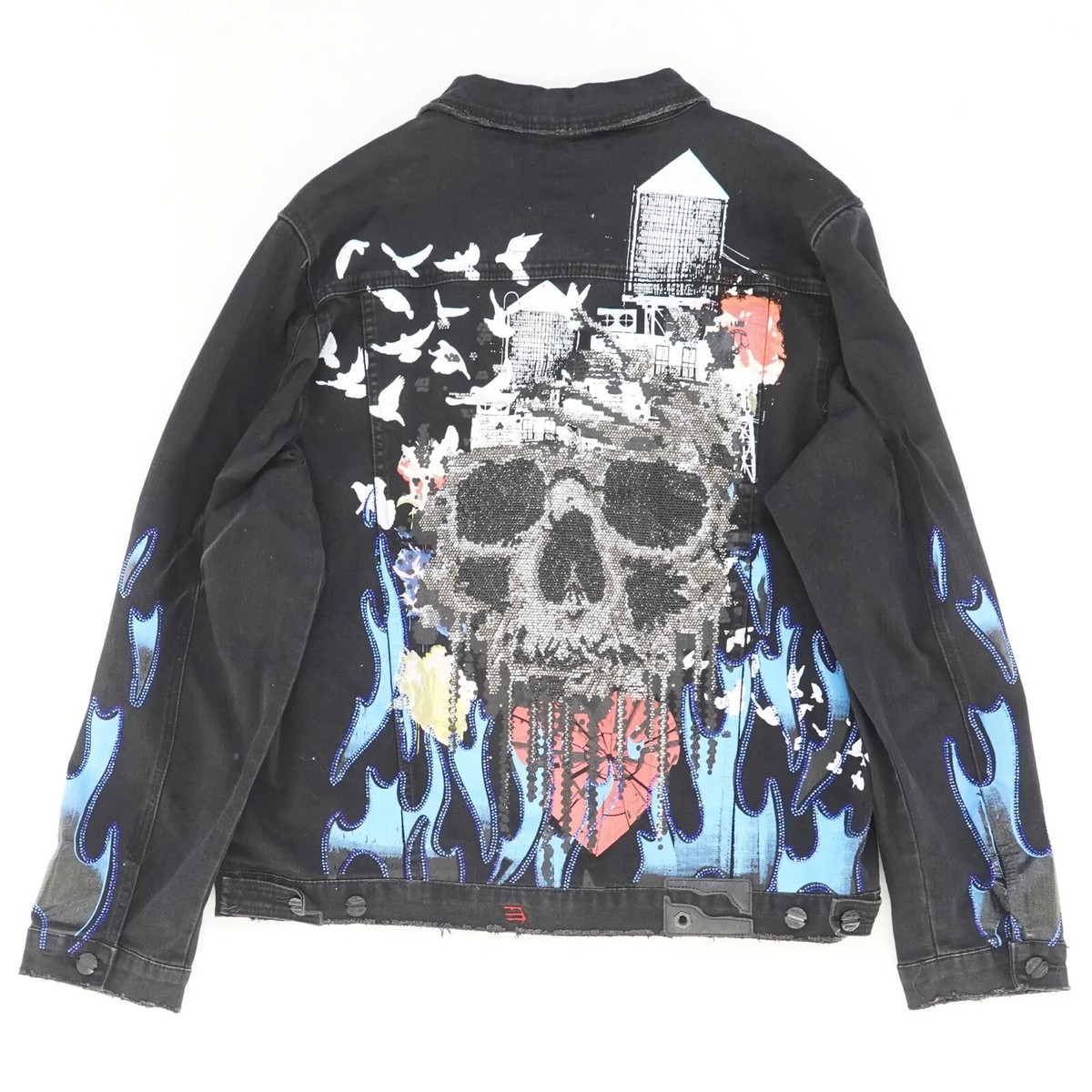 INDUSTRIAL INDIGO Black Denim Jacket 2XL | eBay