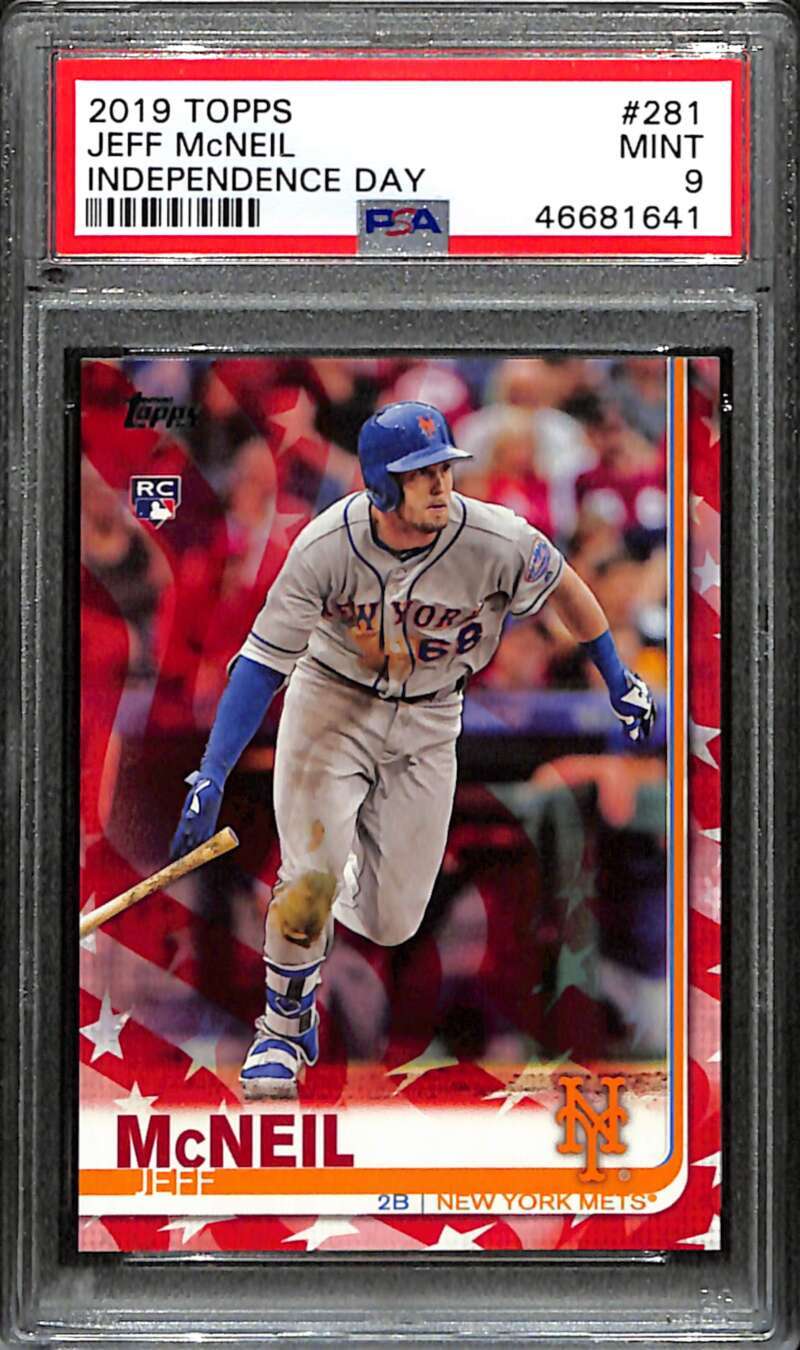 2019 Topps Independence Day 281 Jeff McNeil Rookie 25/76 PSA 9 MINT