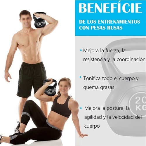 Kettlebell de Hormigón Pesa Rusa 6/8/10/12/16/20 kg Culturismo en Casa Gimnasio - Imagen 3 de 53