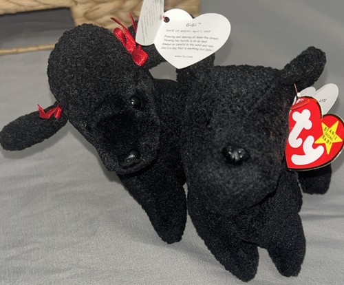 Ty Beanie Babies SCOTTIE Terrier 1996 GIGI Poodle 1998 Stuffed Dogs Animals Toys - Picture 3 of 20