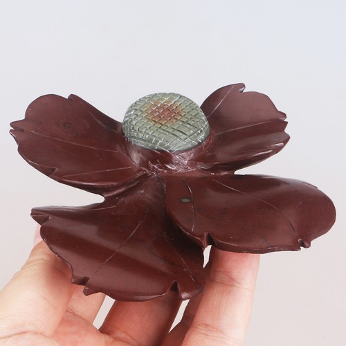 4.6" Natural Red Jasper Stone Quartzl Hand Carved Flower Reiki Healing 270g - Picture 5 of 8