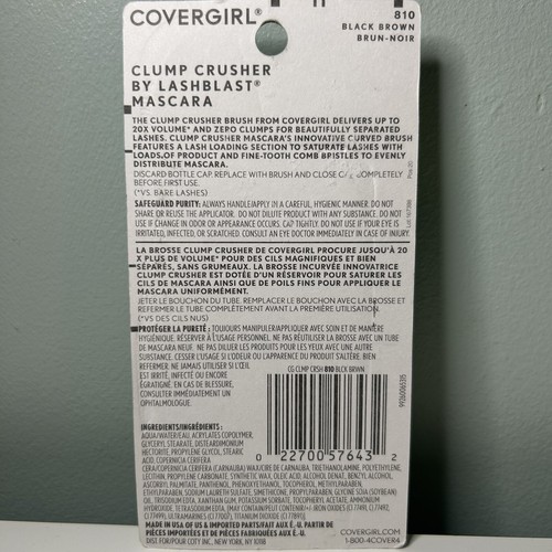 COVERGIRL, Clump Crusher by LashBlast Mascara, Black Brown 810, 0.44 Fl Oz - Picture 3 of 3