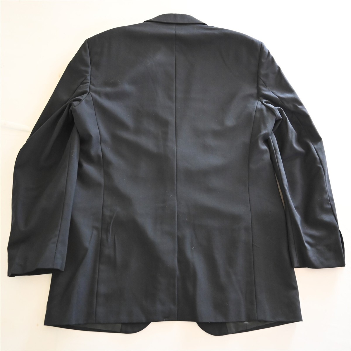 Savile Row 42L Navy Blue Gold Button 100% Wool Blazer Suit Jacket