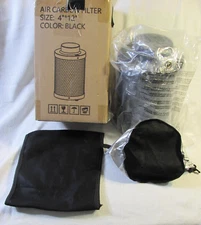 MellonFarm 4-Inch Air Carbon Filter for Odor Control, Black