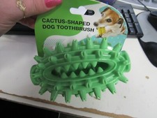 Puppy Dog Cactus-Shaped Dog Toothbrush - GREEN - New