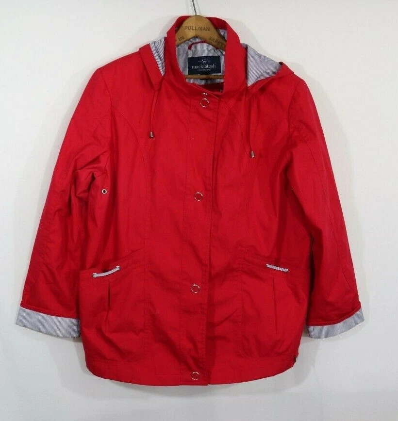 Ladies red rain sales jacket