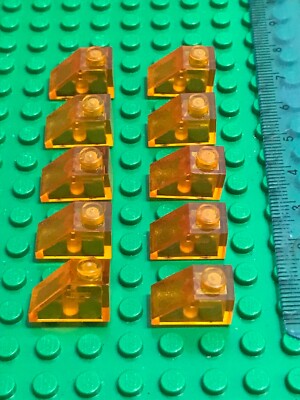 Lego 10 x Trans-Orange 1 x 2 transparente Dachziegel schräg / abgewinkelt Stein