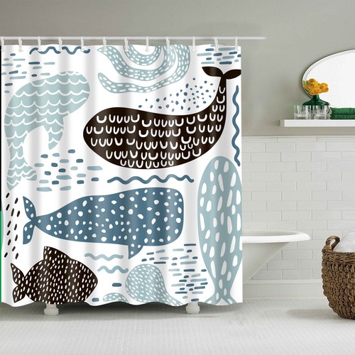 Shower Curtain Cat Owl Set Summer Bathroom Waterproof Rust Resistant - Picture 54 of 71