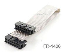 6 inch 14-Pin 2x7-Pin 2.54-Pitch Female 14-Wire IDC Flat Ribbon Cable, FR-1406