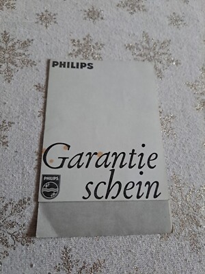 Philips Garantieschein Prospekt Vintage Original 