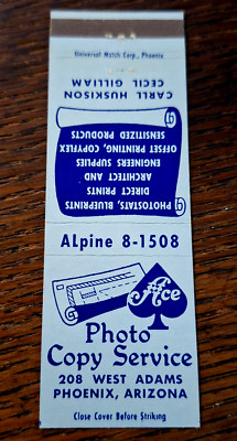 Vintage Matchbook: Ace Photo Copy Service, Phoenix, AZ