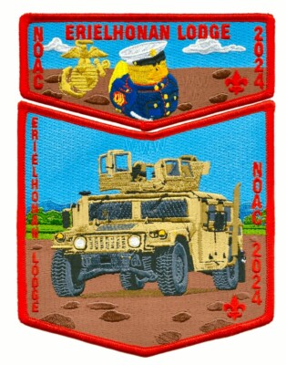 OA ERIELHONAN LODGE 440 BSA CLEVELAND OH FLAP 2024 NOAC 2-PATCH USMC US MARINES