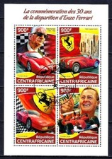 Voitures Ferrari Centrafrique 2018 (91) Yvert n° 5615 à 5618 oblitérés