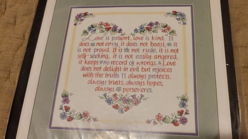 NEVER OPENED 1996 Dimensions Counted Cross Stitch Kit "Love Is..." 3829 - Picture 2 of 4