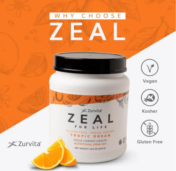 ZURVITA ZEAL FOR LIFE FOCUS/ENERGY/HEALTH **ALL FLAVORS**420g (FAST
