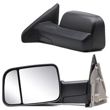 Pair Towing Mirrors Manual Flip-up For 2003-09 Dodge Ram 2500 3500 Lh Rh Black Pair Towing Mirrors Manual Flip-up For 2003-09 Dodge Ram 2500 3500 Lh Rh Black