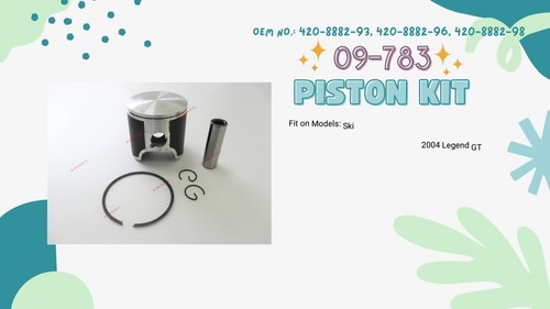 For Snowmobile Ski Doo 700 Summit/MXZ Piston kit 09-783, 420-8882-98 STD + Ring - Video 1 of 1