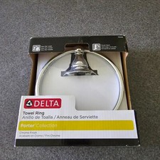Delta Towel Ring Porter Collection Chrome Finish Easy Installation USA Seller